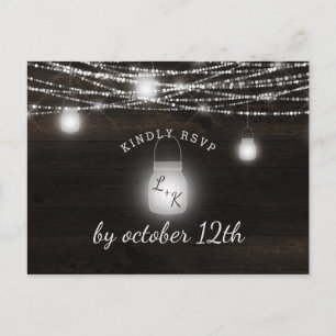 Cartão Postal Oak Ridge Rustic Wood Weding Meal Choice RSVP