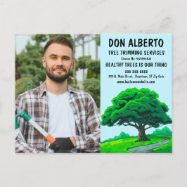 Cartão Postal Oak Tree Logo | Tree Trimming Service Marketing