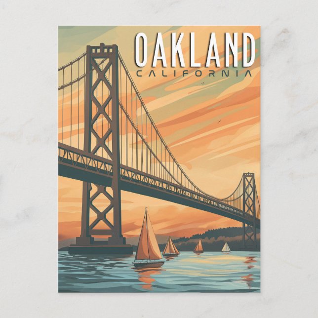 Cartão Postal Oakland, Califórnia - Viagens vintage (Frente)