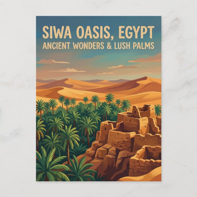 Cartão Postal Oásis de Siwa Egito (Frente)