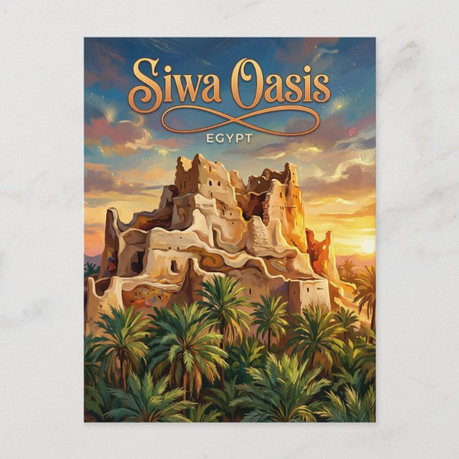 Cartão Postal Oásis de Siwa Egito (Frente)