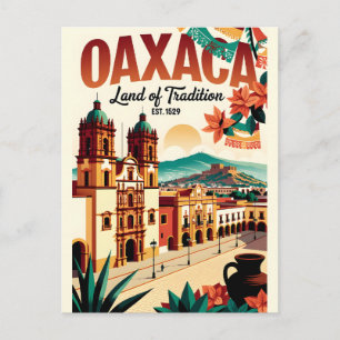 Cartão Postal Oaxaca Antiga México Terra da Tradição Retro