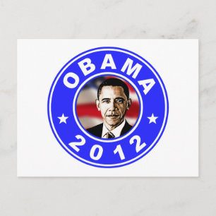 Cartão Postal Obama 2012 - Azul