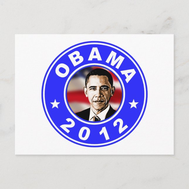 Cartão Postal Obama 2012 - Azul (Frente)