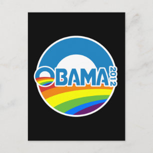 Cartão Postal Obama 2012 Orgulho gay Rainbow