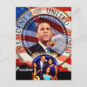 Cartão Postal Obama,45º Presidente dos Estados Unidos_