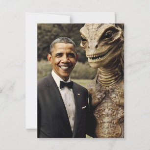 Cartão Postal Obama Alienígena Meeting Vintage Foto Conspiração