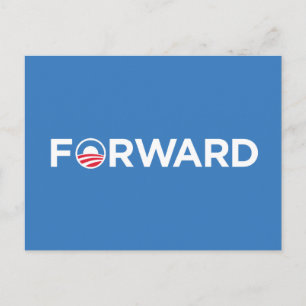 Cartão Postal Obama Biden 2012 em frente (Branco sobre Azul Clar