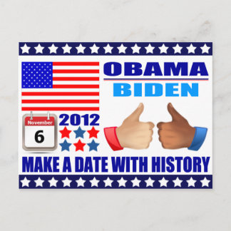 Cartão postal: Obama/Biden - Sinalizador - Data W/