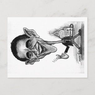 Cartão Postal Obama Caricatura Postcard
