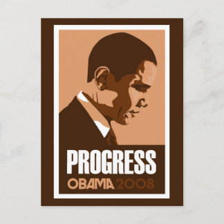 Cartão Postal Obama - Cartão-postal castanho-escuro Progresso