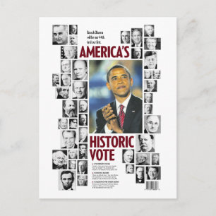 Cartão Postal Obama: Cartão-postal de voto histórico da Améri