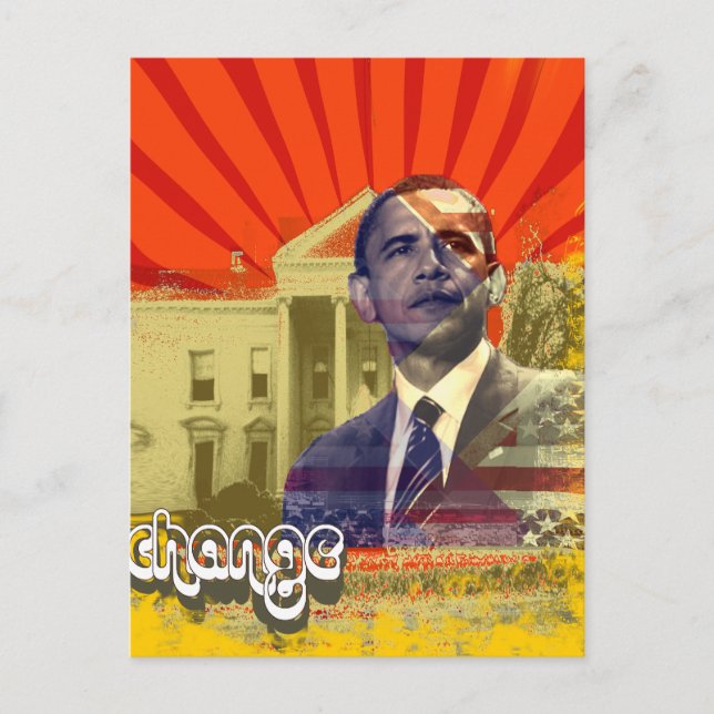Cartão Postal Obama Change - (Frente)