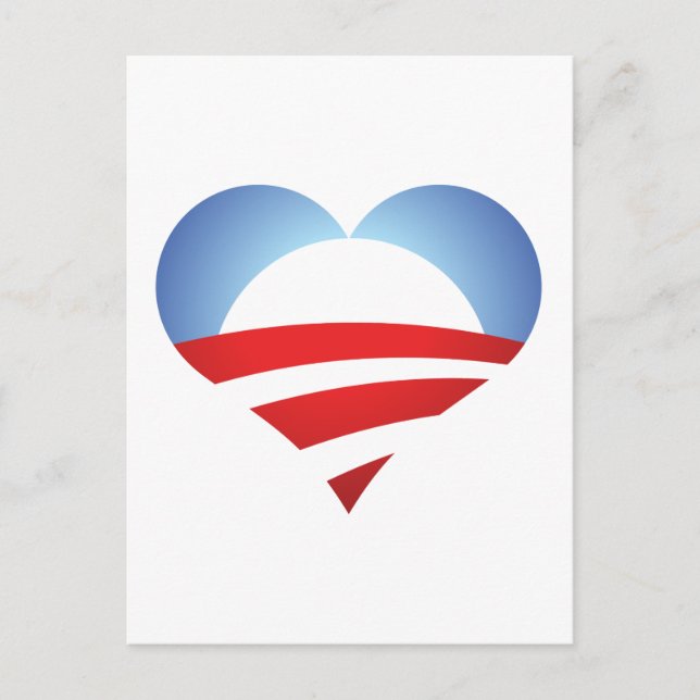 Cartão Postal Obama Heart (Frente)
