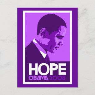 Cartão Postal Obama Hope Purple