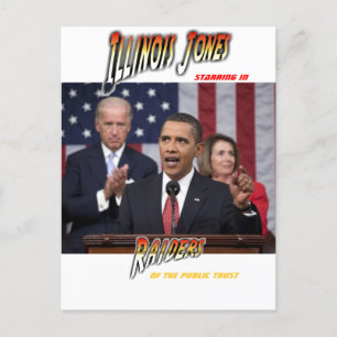 Cartão Postal Obama ILLINOIS JONES - Raiders of the Public Trust