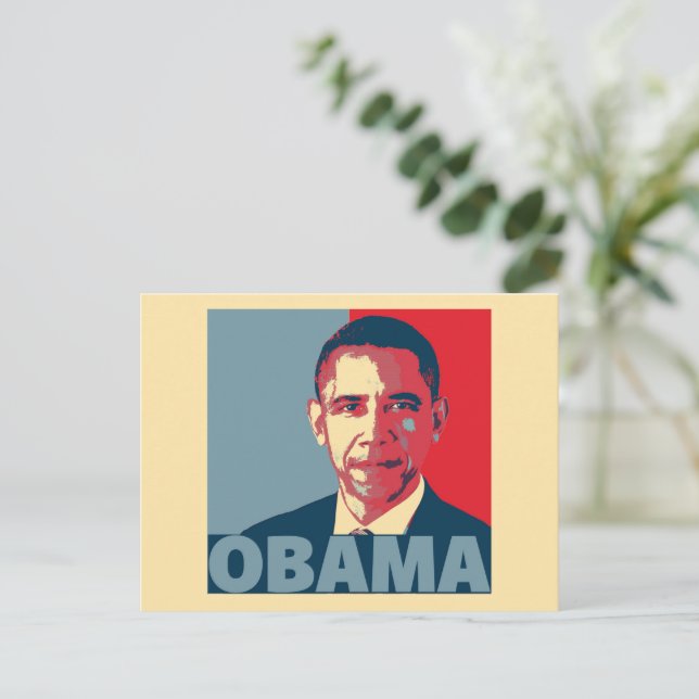 CARTÃO POSTAL OBAMA POP ART (Em pé/Frente)