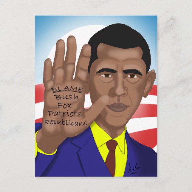 Cartão Postal Obama Trades no Teleprompter (Frente)