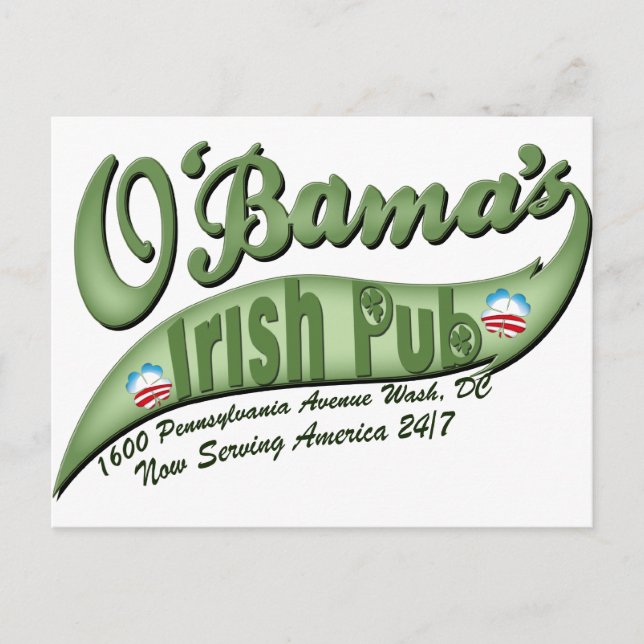 Cartão Postal O'bama's Irish Pub (Frente)