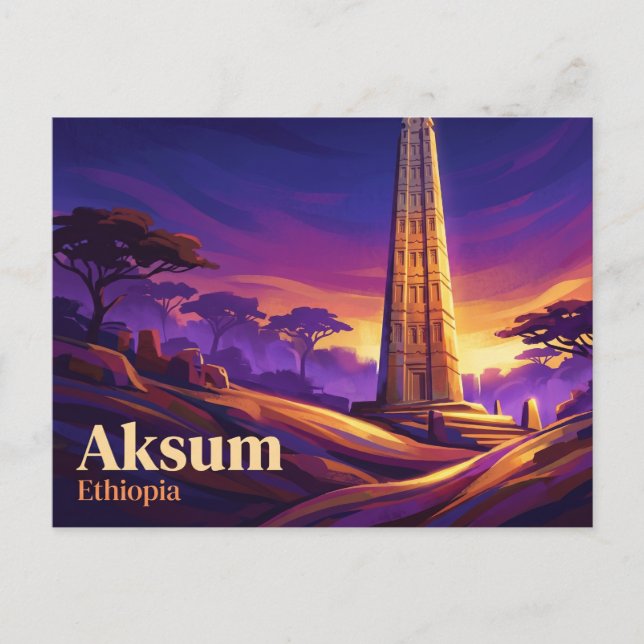 Cartão Postal Obelisco de Axum Etiópia (Frente)