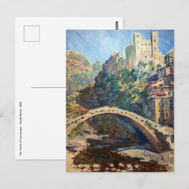 Cartão Postal Obra de arte de Claude Monet - O Castelo de Dolcea (Frente/Verso)