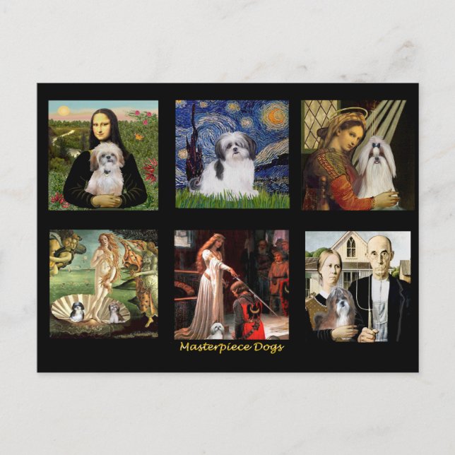 Cartão Postal Obra-Prima Composite-Shih Tzus (Frente)