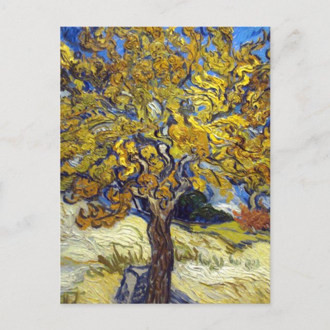 Cartão Postal Obra-Prima da Arte da Árvore de Amora de Van Gogh (Frente)