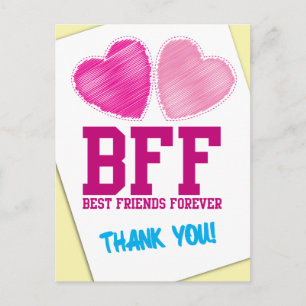 Cartão Postal Obrigada, melhor amiga! Melhores amigas para sempr