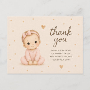 Cartão Postal Obrigada pelo Chá de Bebê Menina