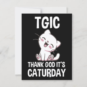 Cartão Postal Obrigado a Deus que é Caturday (Sábado dos Gatos)