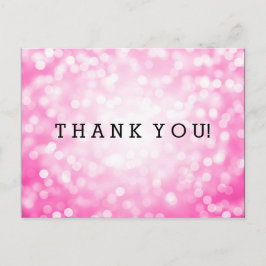 Cartão Postal Obrigado A Notar Luzes Cintilantes Rosa