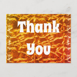 Cartão Postal Obrigado Abstrato Laranja Brilhante.