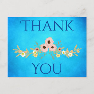 Cartão Postal Obrigado, adorável azul