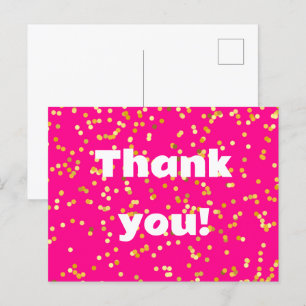 Cartão Postal Obrigado amarelo rosa