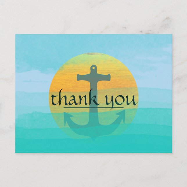 Cartão Postal Obrigado, Anchor Náutico, Lua Azul (Frente)