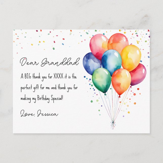 Cartão Postal Obrigado aniversário (Frente)