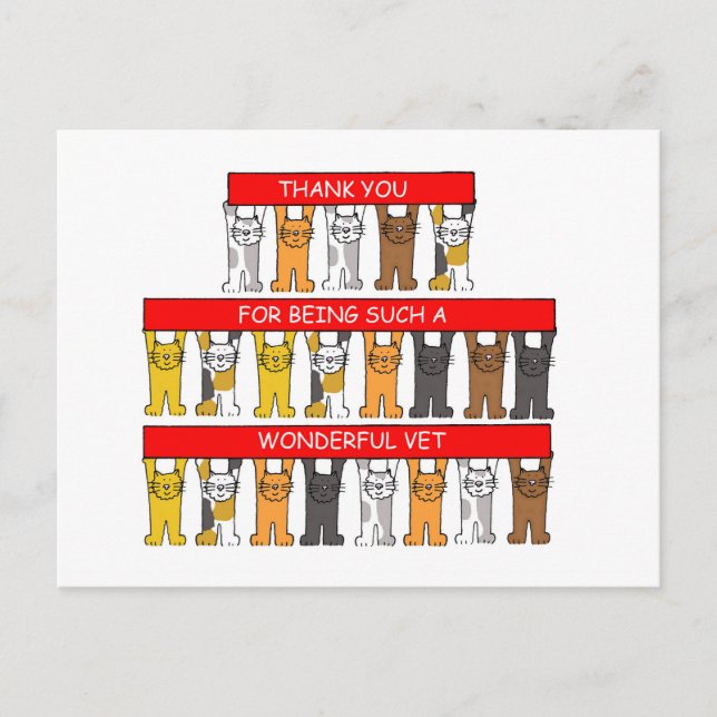 Cartão Postal Obrigado ao maravilhoso veterinário (Frente)