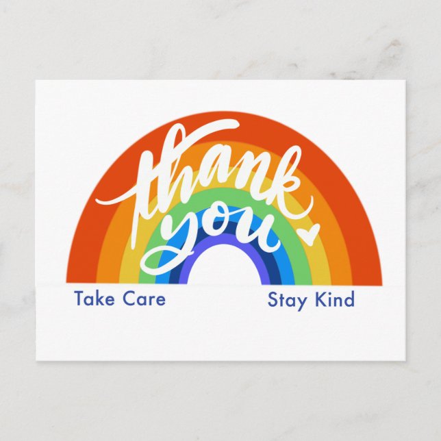 Cartão Postal Obrigado Arco-íris (Frente)