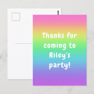 Cartão Postal Obrigado Arco-íris Personalizado