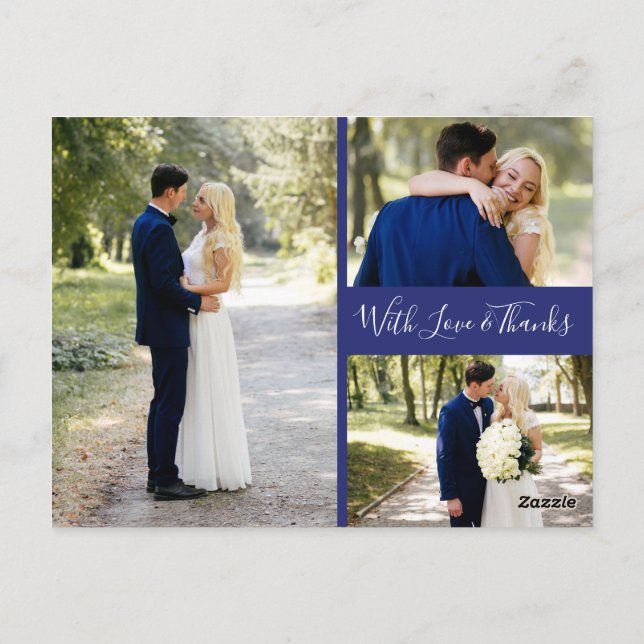 Cartão Postal Obrigado azul de Delfts Blauw | Delft você colagem (Verso)