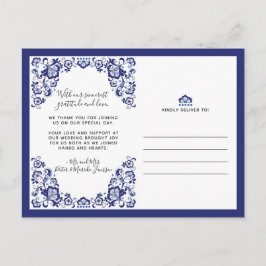 Cartão Postal Obrigado azul de Delfts Blauw | Delft você colagem