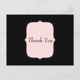 Cartão Postal Obrigado Bonito rosa e preto