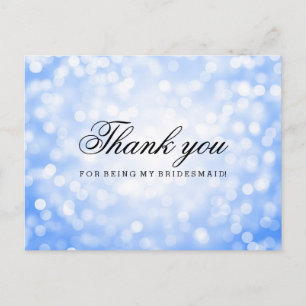 Cartão Postal Obrigado Bridesmaid Luzes Azuis