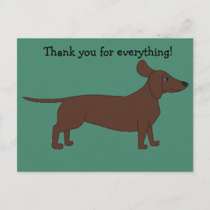 Cartão Postal Obrigado Cartão-postal com Dachshund