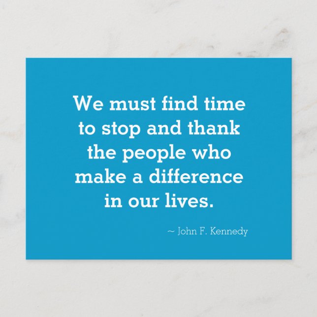 Cartão Postal Obrigado Cartão-postal de citação inspiracional (Frente)