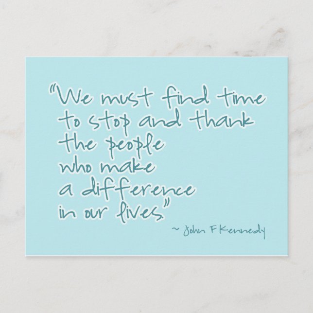 Cartão Postal Obrigado Cartão-postal de citação inspiracional (Frente)