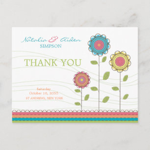 Cartão Postal Obrigado Cartão-Postal Do Rainbow Colorful Tall Fl
