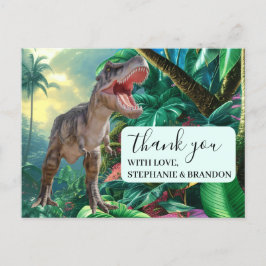 Cartão Postal Obrigado Cartaz do Mundo Jurássico aos Dinossauros