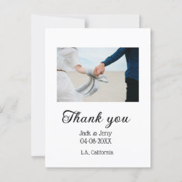Cartão Postal Obrigado casal de casamento moderno simples mensag