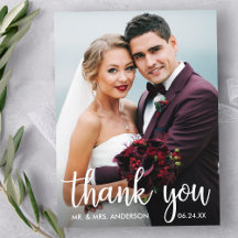 Obrigado Casamento Foto Moderno Script